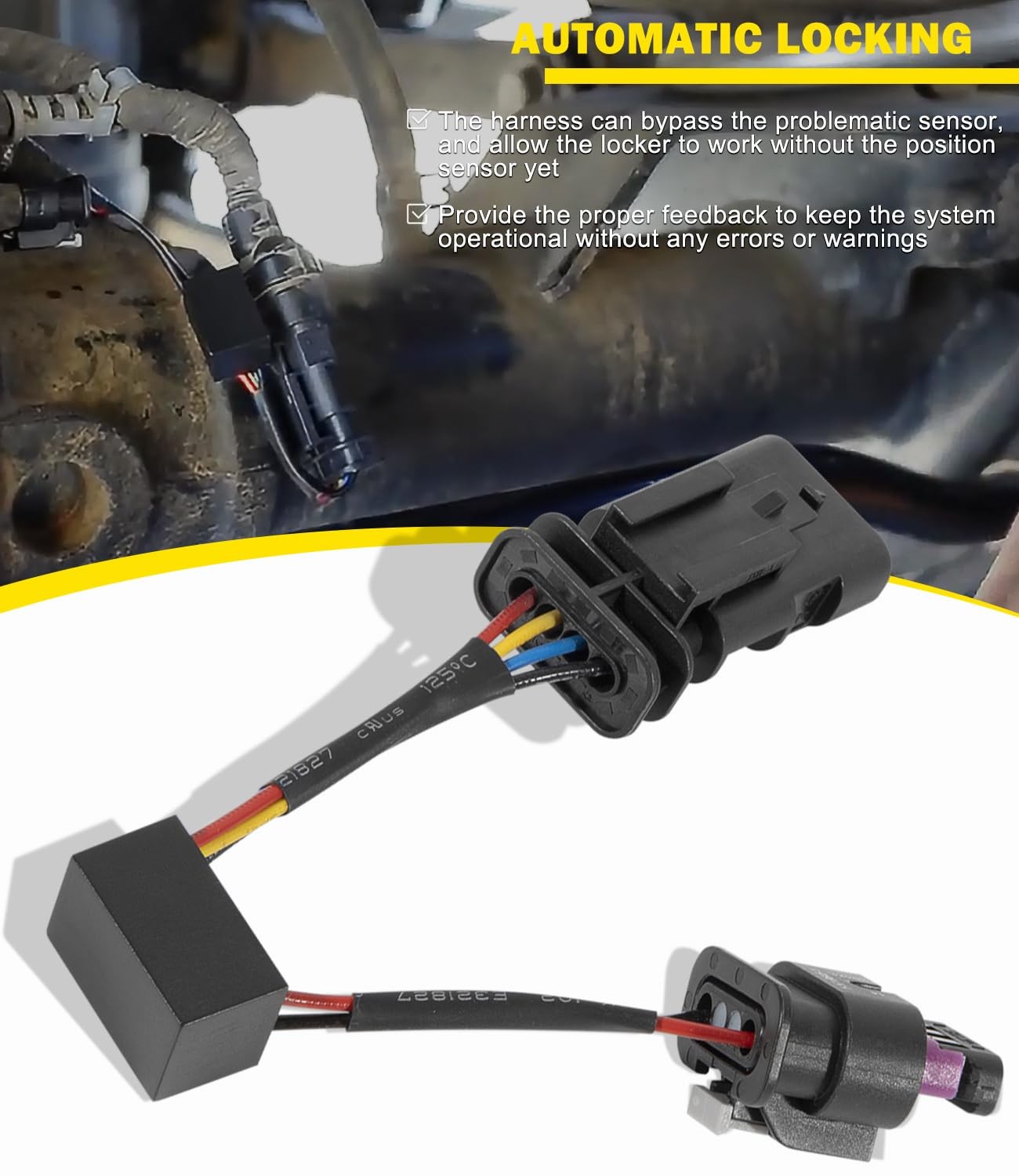 Z-LKR-OEM Locker Sensor Bypass Harness Fit for 2018-2023 Jeep Wrangler JL/JLU an