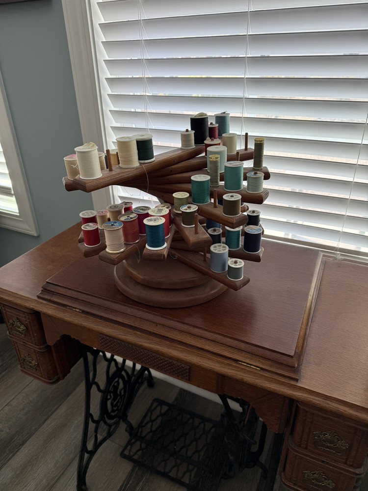 antique thread spool holder