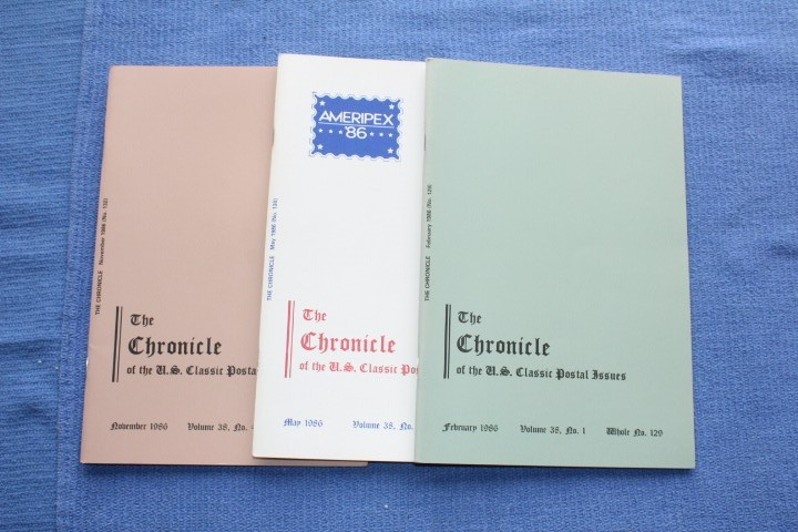 The Chronicle of US Classic Postal Issues Partial year 1986 BlueLakeStamps Great