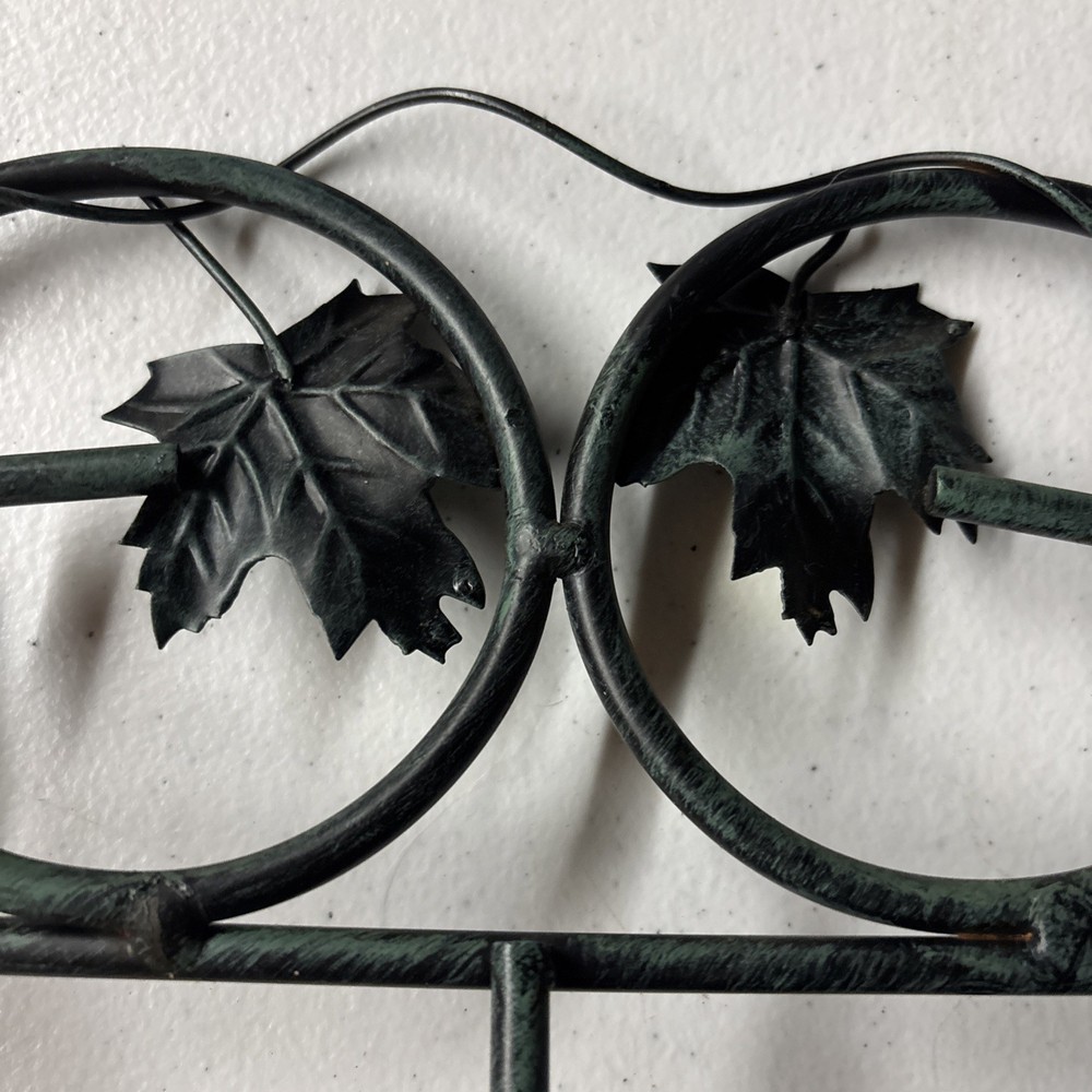 Rustic Wrought Iron Style Wall Mounted Coat Rack – 5 Hooks – Maple Leaf Design