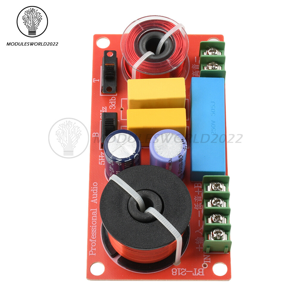HiFi Bookshelf Speaker Crossover Adjustable 2-Way High Low Frequency Divider DIY