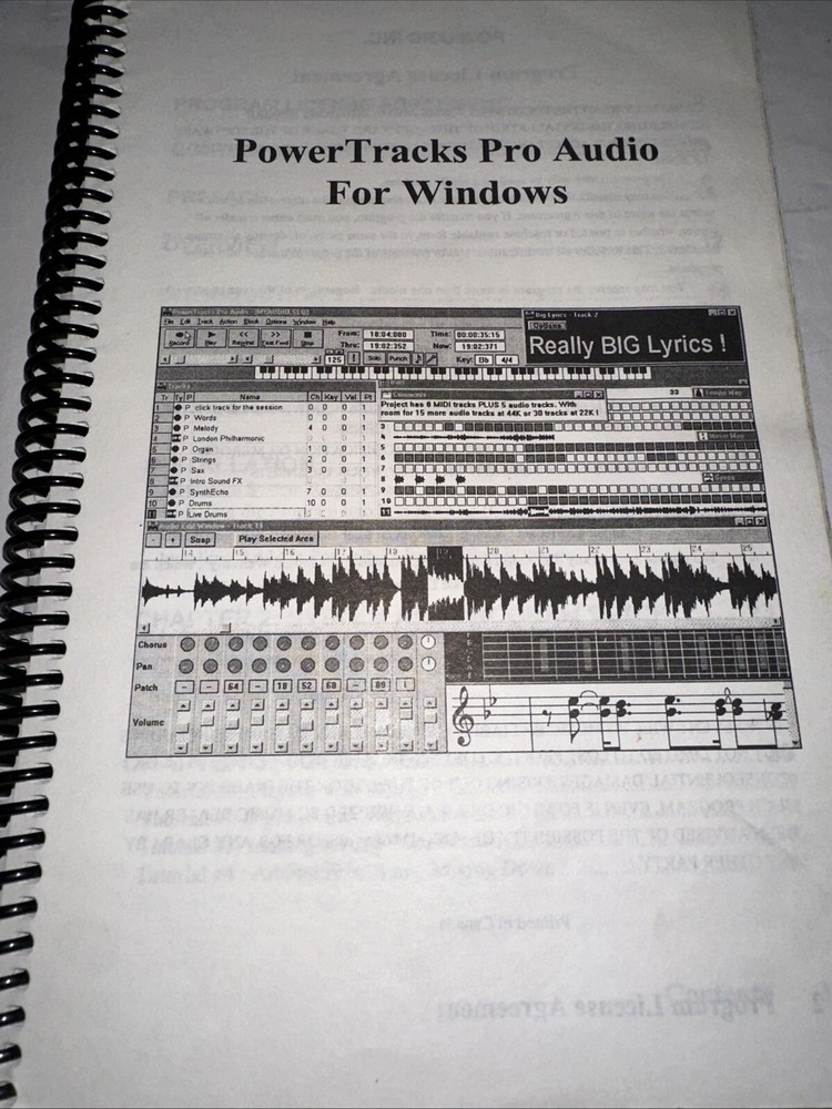 Power Tracks Pro Audio Users, Guide Book ( ONLY) Vintage