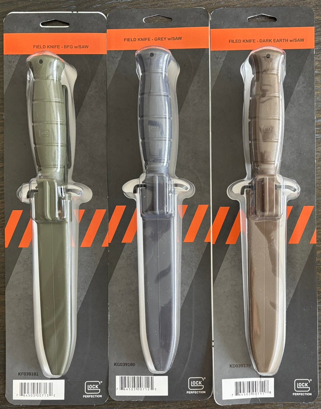 GLOCK OEM Field Fixed Blade Survival Knife with Saw & Sheath - Earth  (KG039181)