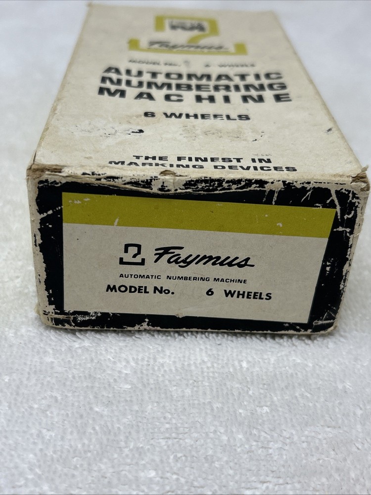 Faymus Automatic Numbering Machine Numerator Model 6 Wheels UNTESTED‼️