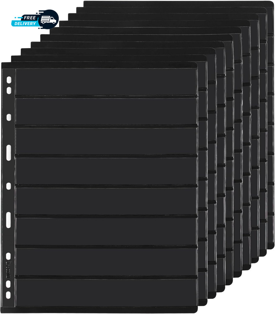 10 Sheets 20 Pages Postage Stamp Album Pages  8 Pockets 7.7X 1.18In Stamp