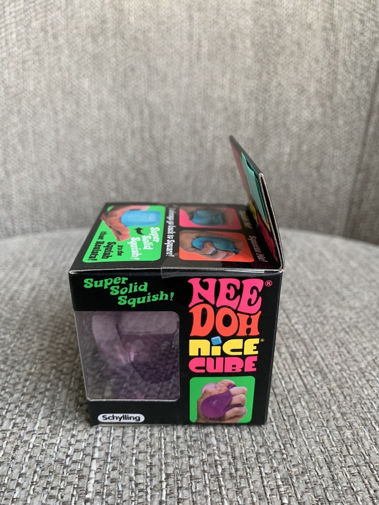 Nee Doh Nice Cube Super Solid Squish Squeezable Stress Reliever Toy Purple