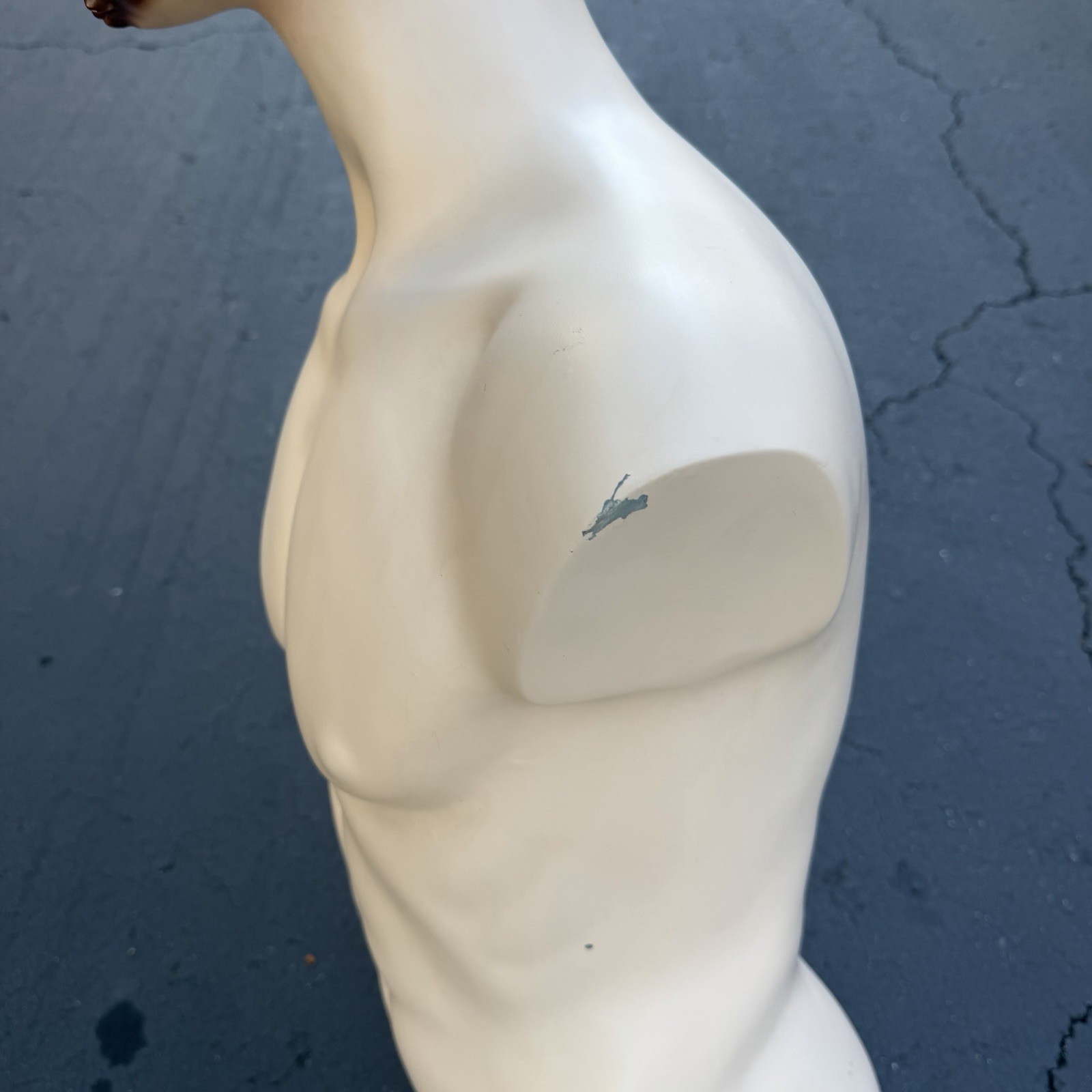 Lady Lulu Vintage Mannequin Torso Head Male Man Muscle Goatee Gold Spike Hair