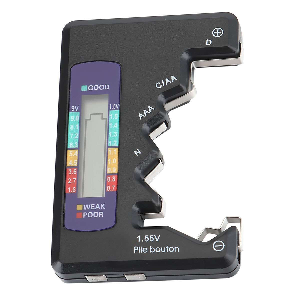 Battery Volt Tester Checker Universal For AA AAA C D 9V 1.55V Cell Coin Battery