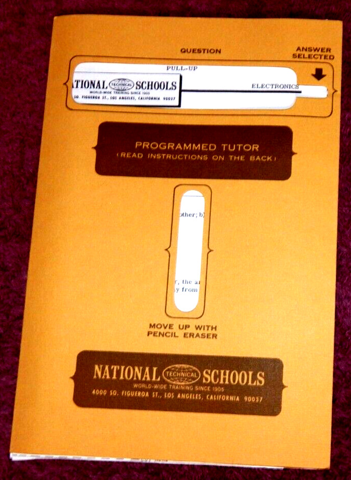 Vtg National Technical Schools Programmed Tutor Electronics Examination No 1