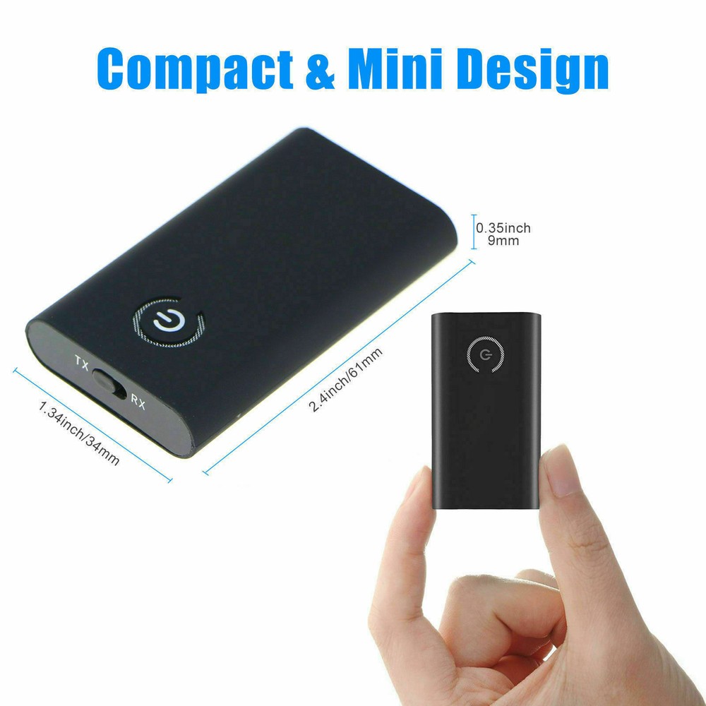2-in-1 Bluetooth 5.0 Wireless Audio Aux 3.5mm Adapter Transmitter and Receiver