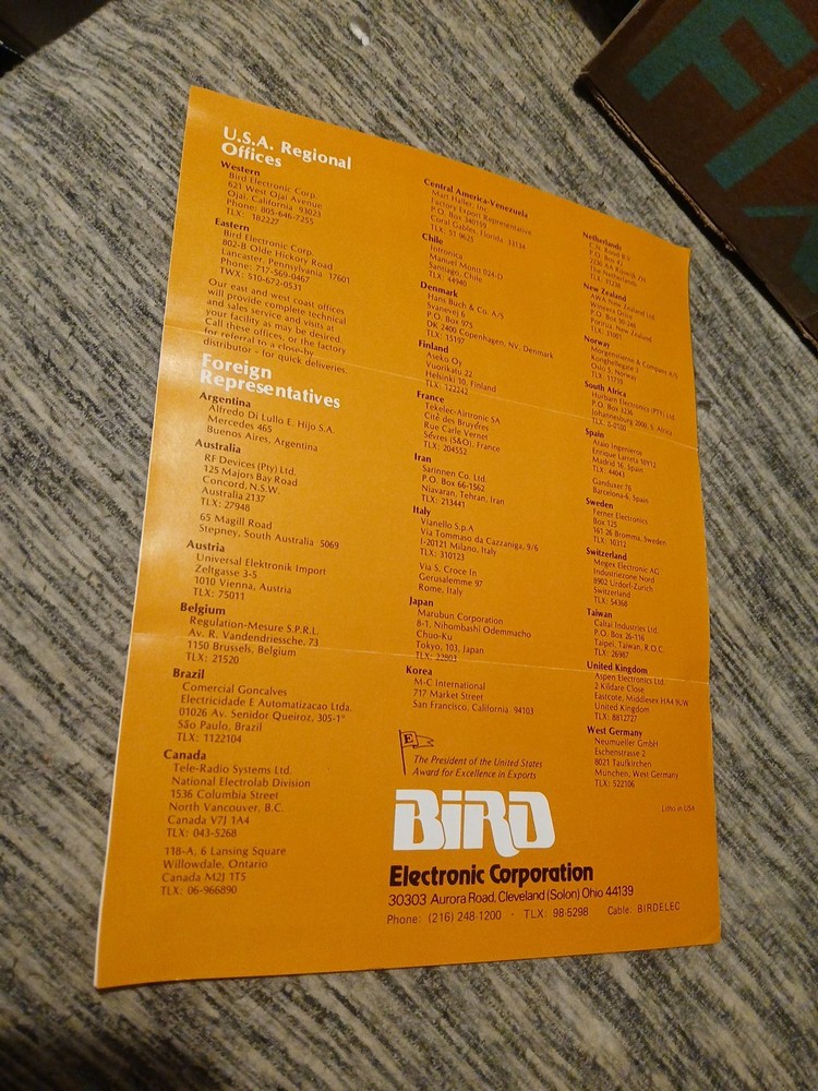 Vintage Bird SF-8a Brochure