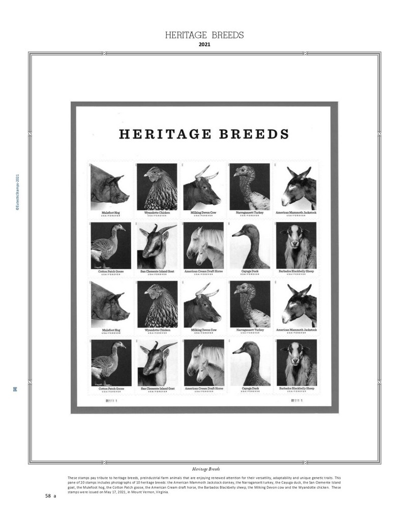 2021 U.S. Commemorative Singles COMPLETE Supplement (White Ace Alternative)