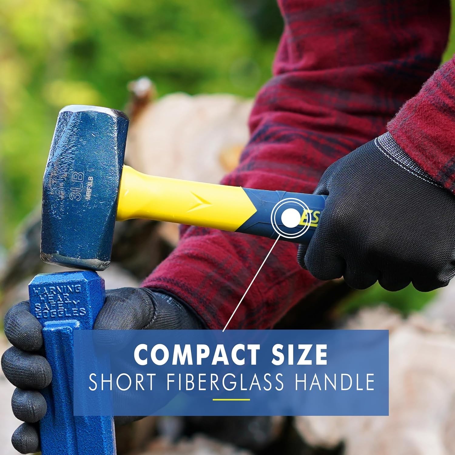 Durable 3lb Forged Steel Drilling Hammer - Professional Grade with Comfort Grip