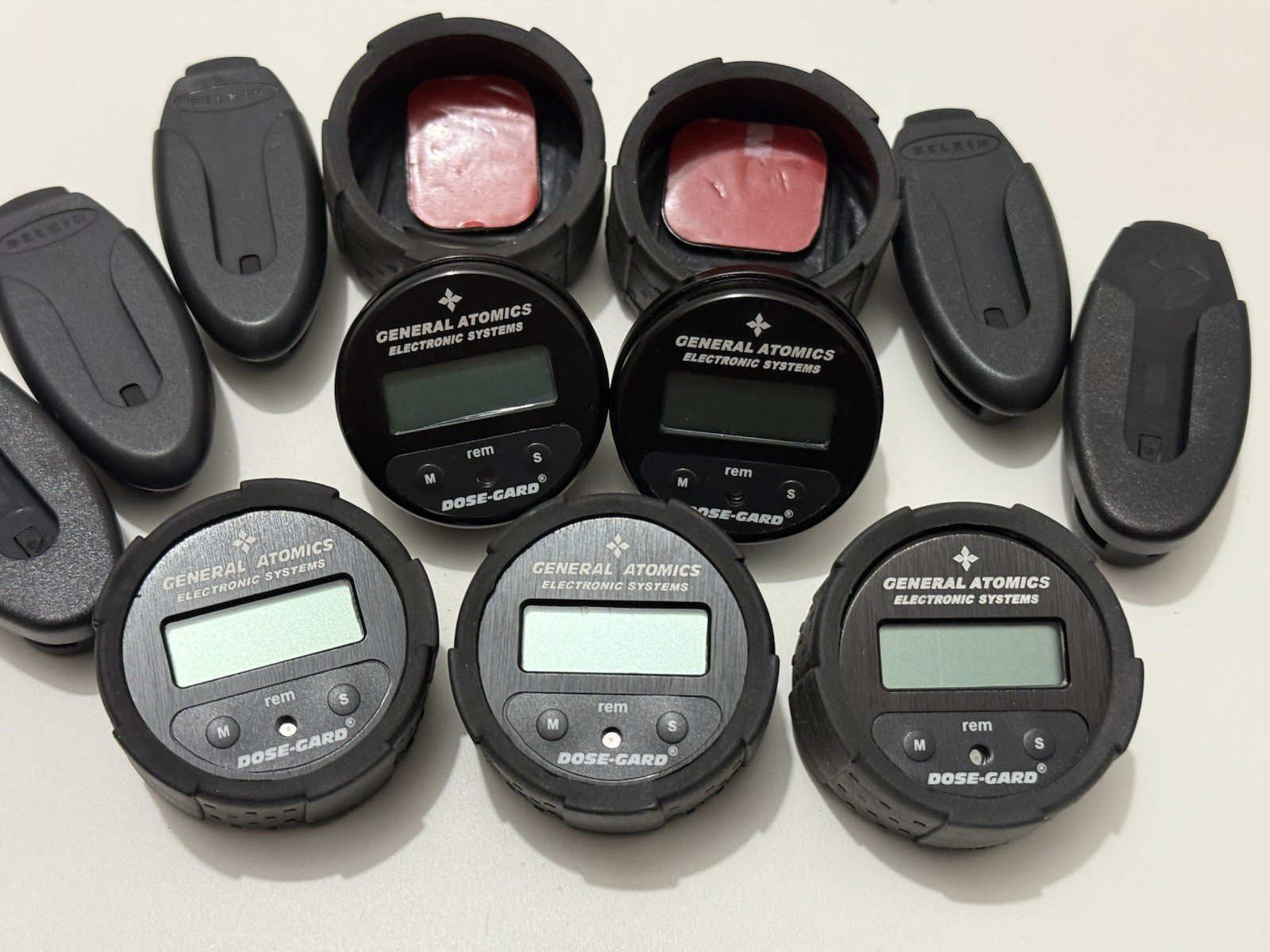 Lot of 5 - General Atomics Dose Gard Personal Radiation Dosimeter *Needs Battery