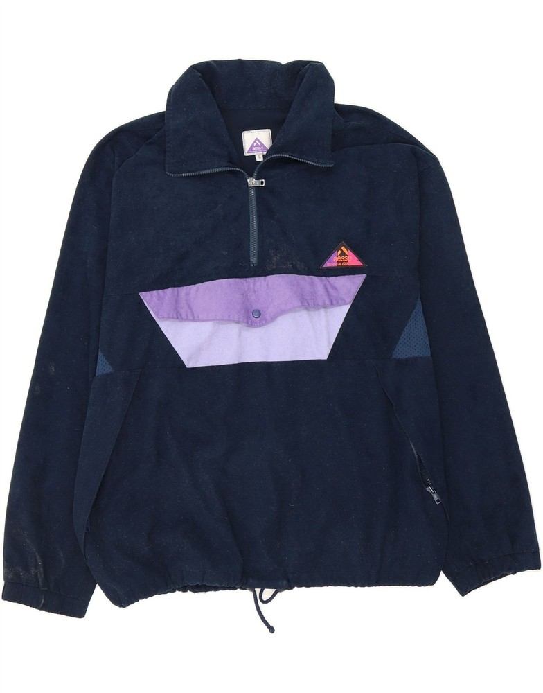 AESSE Mens Pullover Tracksuit Top Jacket Large Navy Blue Colourblock AY02