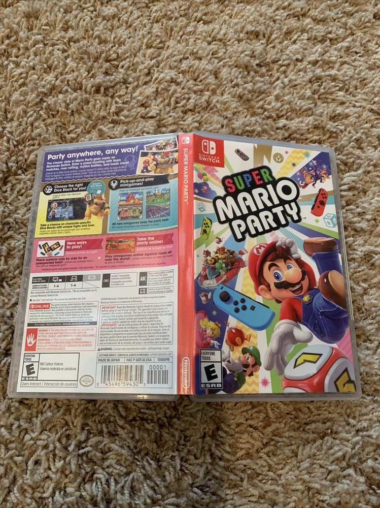 Empty Replacement Case & Artwork ONLY! Super Mario Party - Nintendo Switch