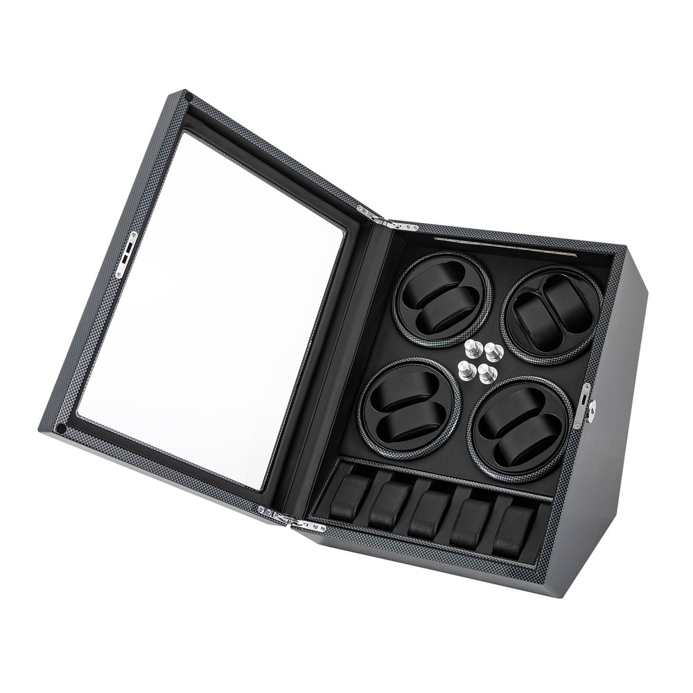 LED Light Automatic Watch Winder Box Display Storage Case 8+5 Watch Winder Box