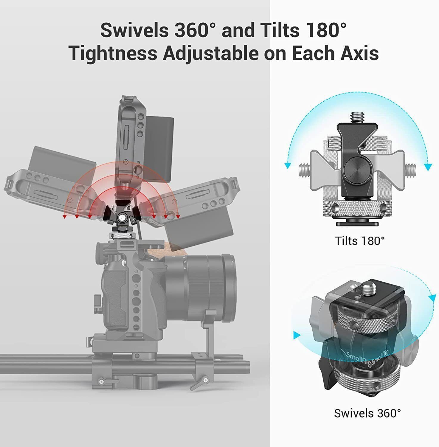 SmallRig Field Monitor Mount Monitor Holder Swivel and Tilt Adjustable 2905