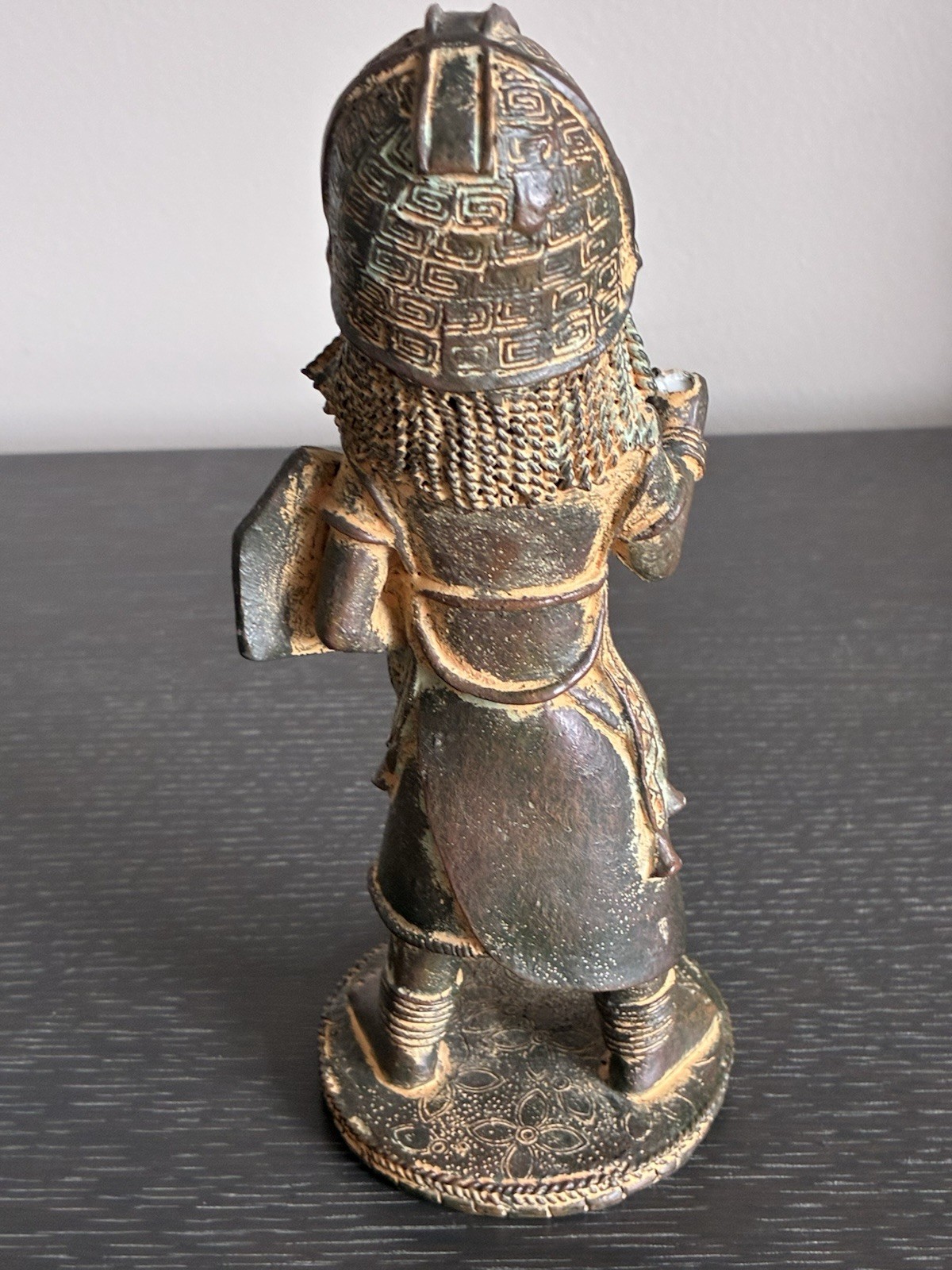 Benin Bronze Warrior Royal Art Nigeria Lost Wax Technique 9.5” Inches Tall Read
