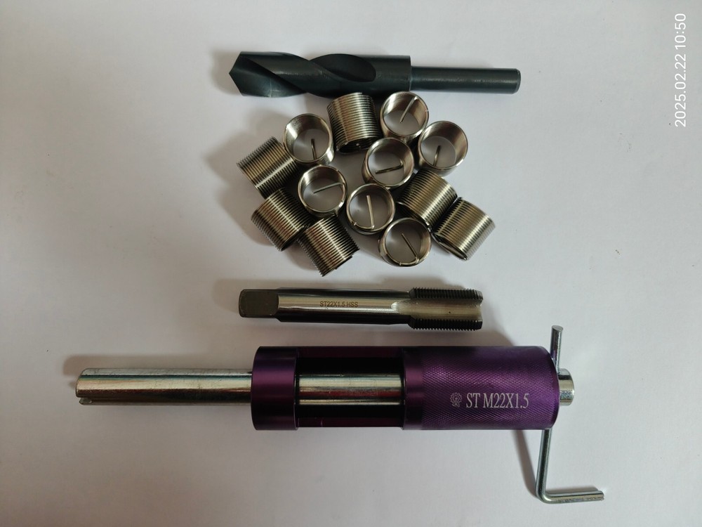M22 x 1.5mm Thread Repair Kit Tap and Drill bit Insert tool 1Set