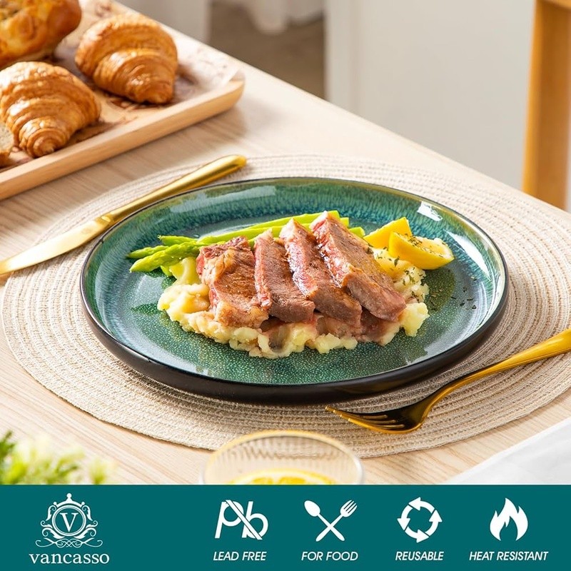 Stoneware Dinnerware Set Oven Safe Scratch Resistant Elegant Plates New
