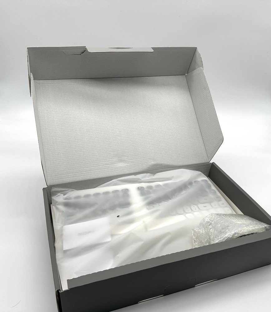 Mofii Wireless Keyboard & Vertical Optical Mouse White USB Split Curved for PC