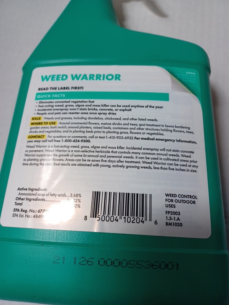 Sunday Weed Warrior Grass Algae Moss Herbicidal Soap , 32 fl oz