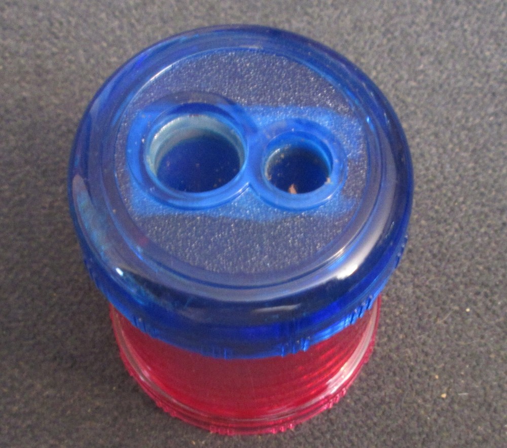 Red and Blue 2" Round Pencil Sharpener