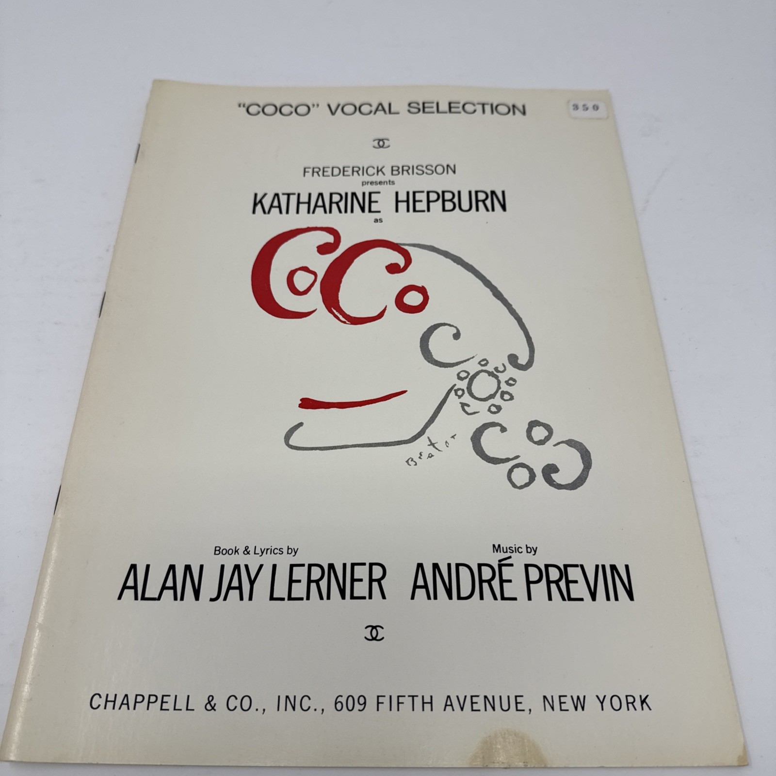 Vintage COCO Vocal Selections Sheet Music 1969 Broadway Previn First Performance