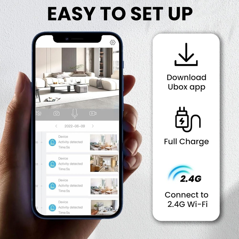 2025 Indoor Security Camera - 4K Resolution, Easy Setup, and Long Battery Life