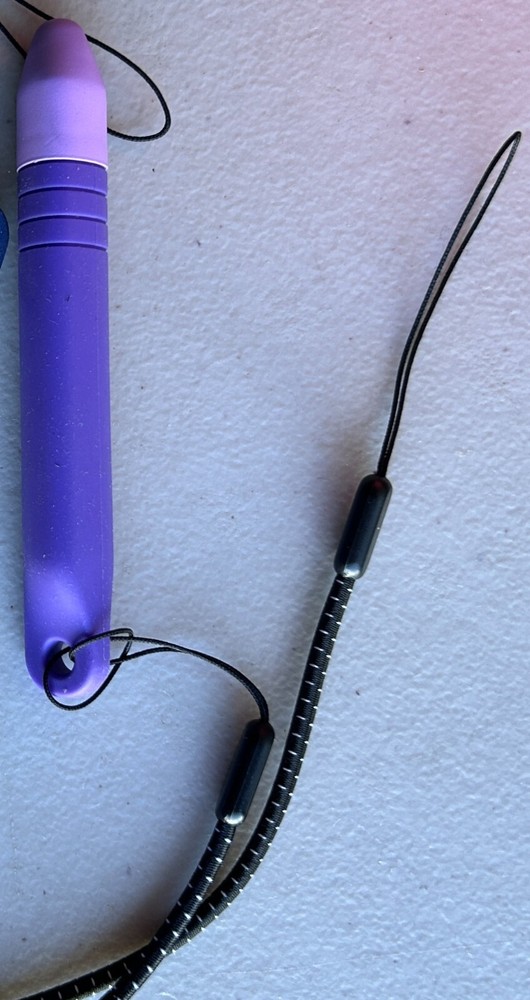 Amazon Kid, Toddler Friendly Tablet Stylus with Tether, 2 pack, Purple, No Roll