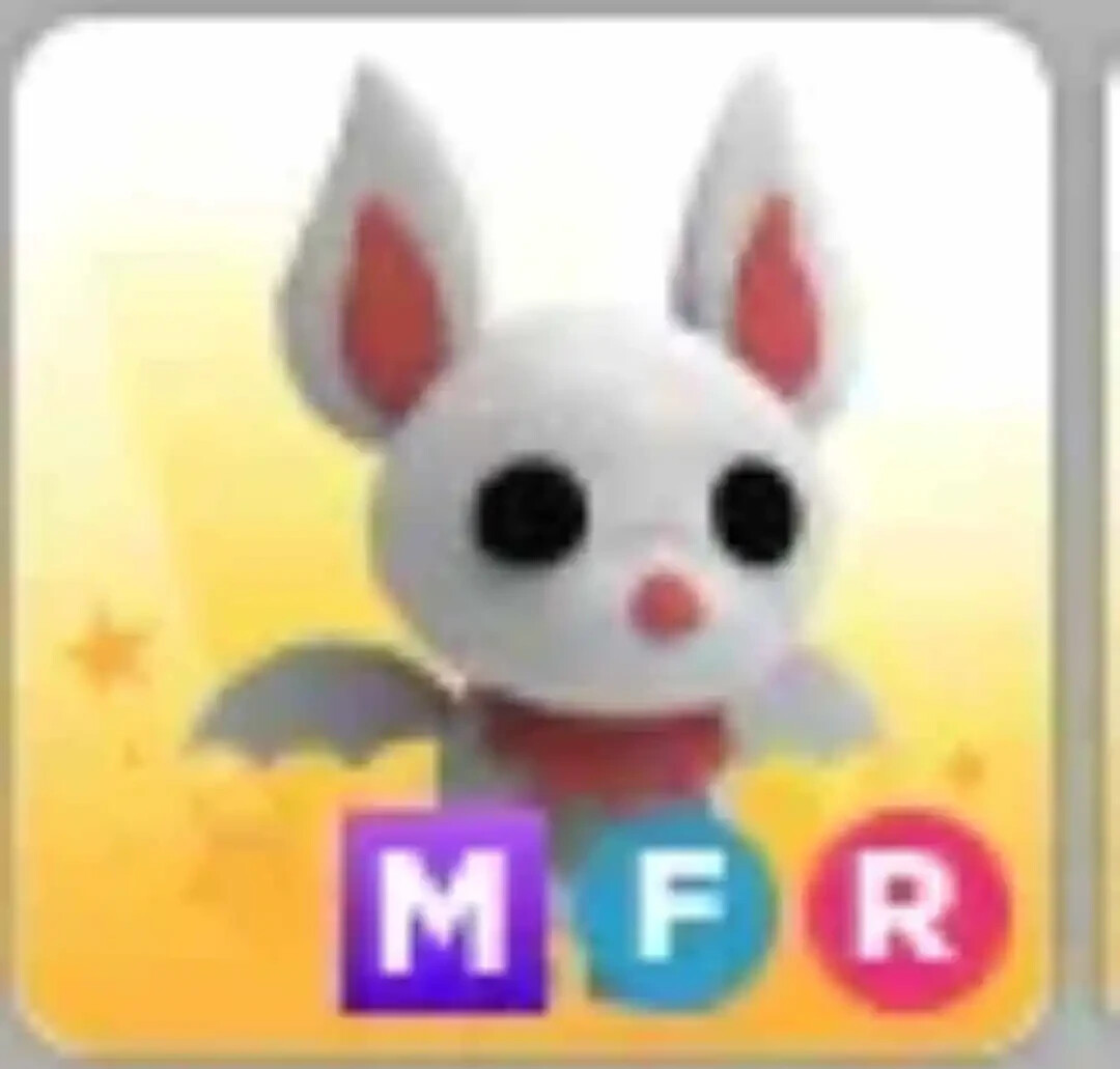 Adopt A Pet from Me - Mega Neon Fly Ride Albino Bat - *SAME DAY DELIVERY*