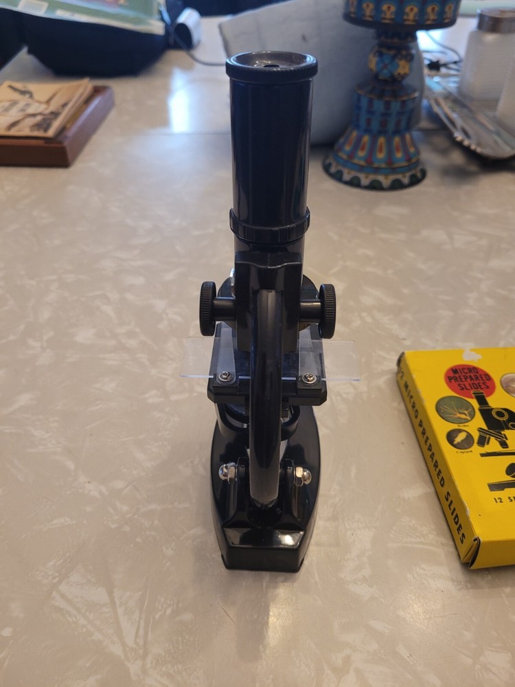 Micro-Science 100x 200x 450x Microscope & 12 Slides Box