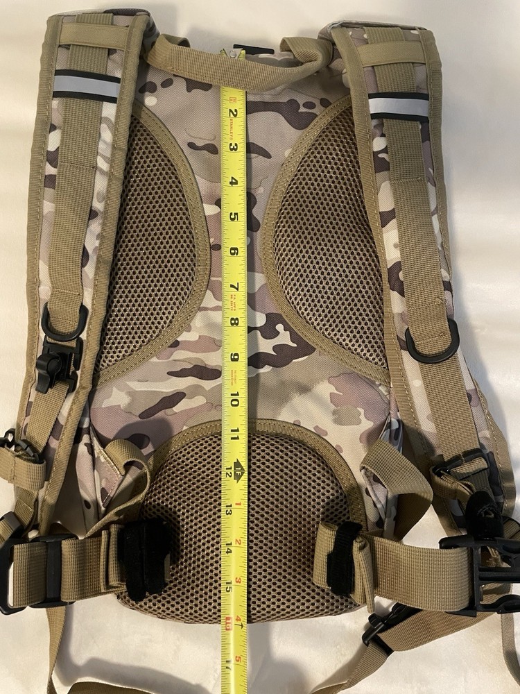 Tactical MOLLE Hydration Backpack with a camouflage pattern.No bladder.(sku#M1)