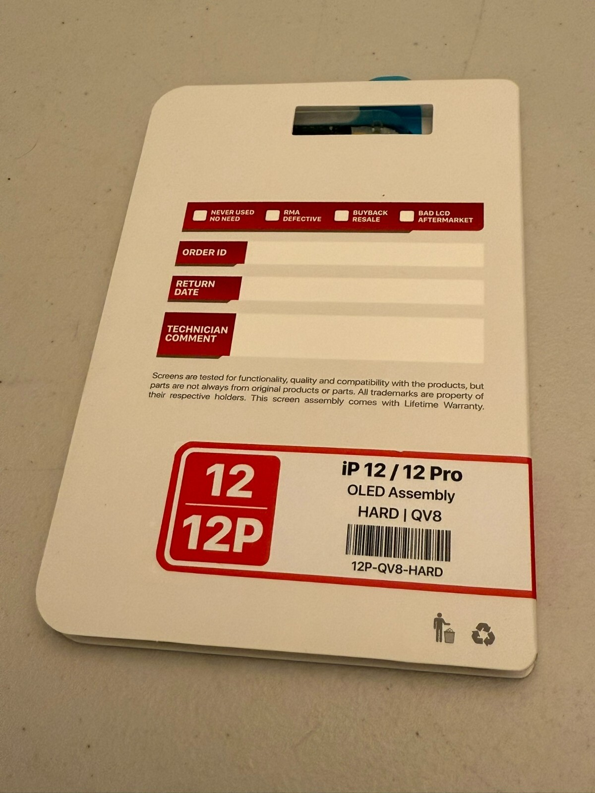 Replacement Screen Glass OLED & Digitizer for Apple Iphone 12 / 12 Pro Hard OLED