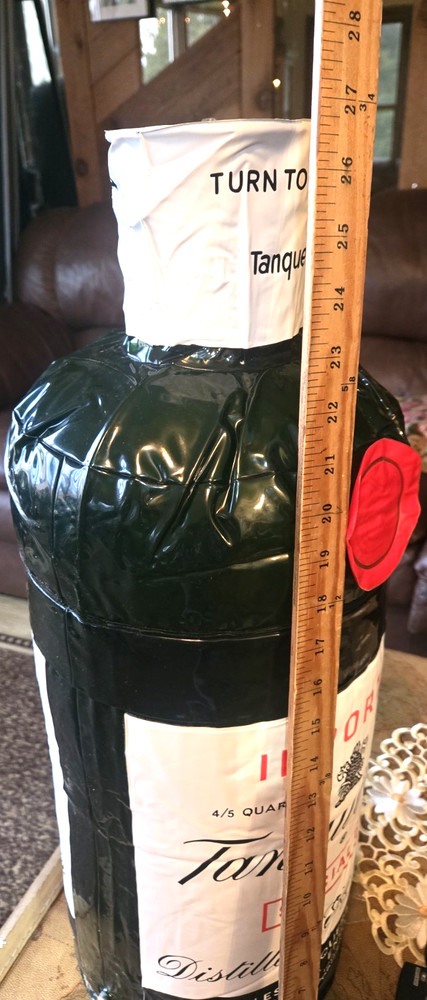 HUGE 27” Tanqueray Gin LARGE DISPLAY DUMMY BOTTLE Store Display (EMPTY)
