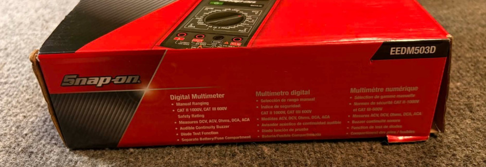 Snap-on Tools Nice EEDM503D Digital Multimeter With Soft Case And Test Leads