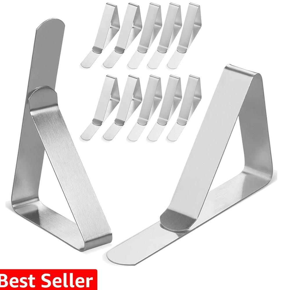 Tablecloth Clips [ Based Brand] - 12 Pack Stainless Steel, Rust Proof Table C...