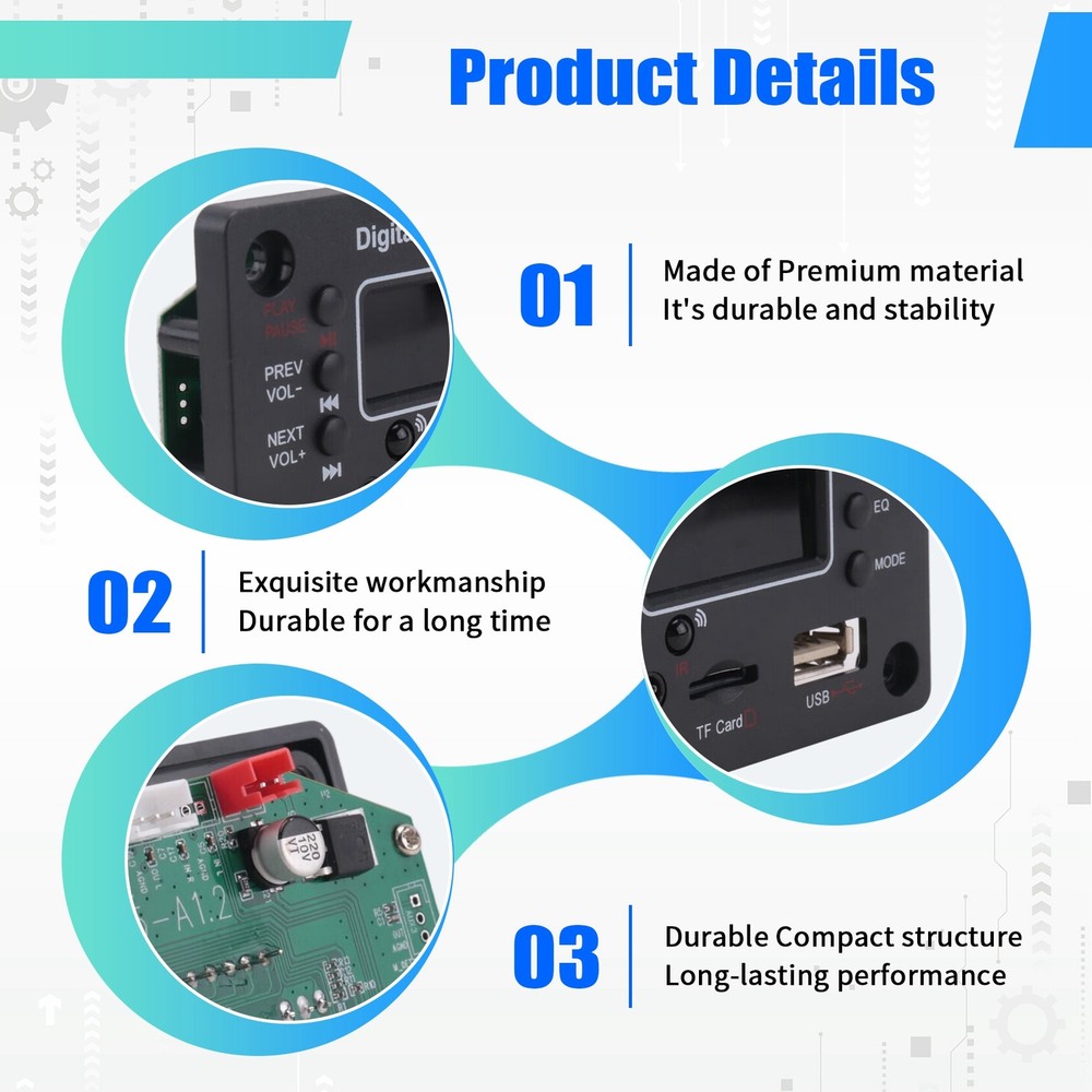 1pc Bluetooth MP3 Decoder Board with External Microphone Function M8D51236