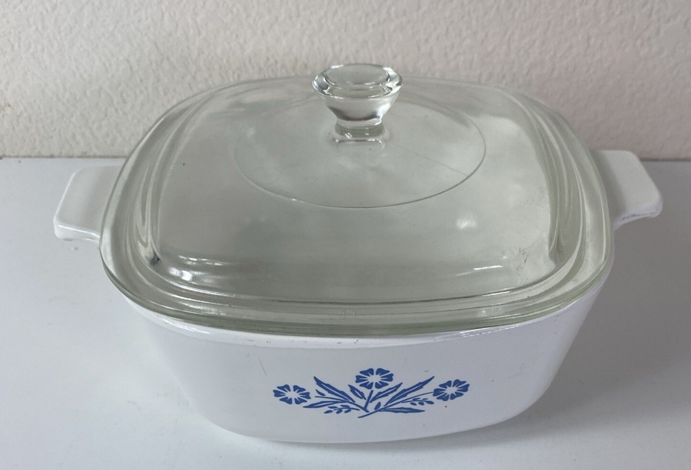 Corning Ware Blue Cornflower 1 Quart Baking Dish P-1-B With Lid