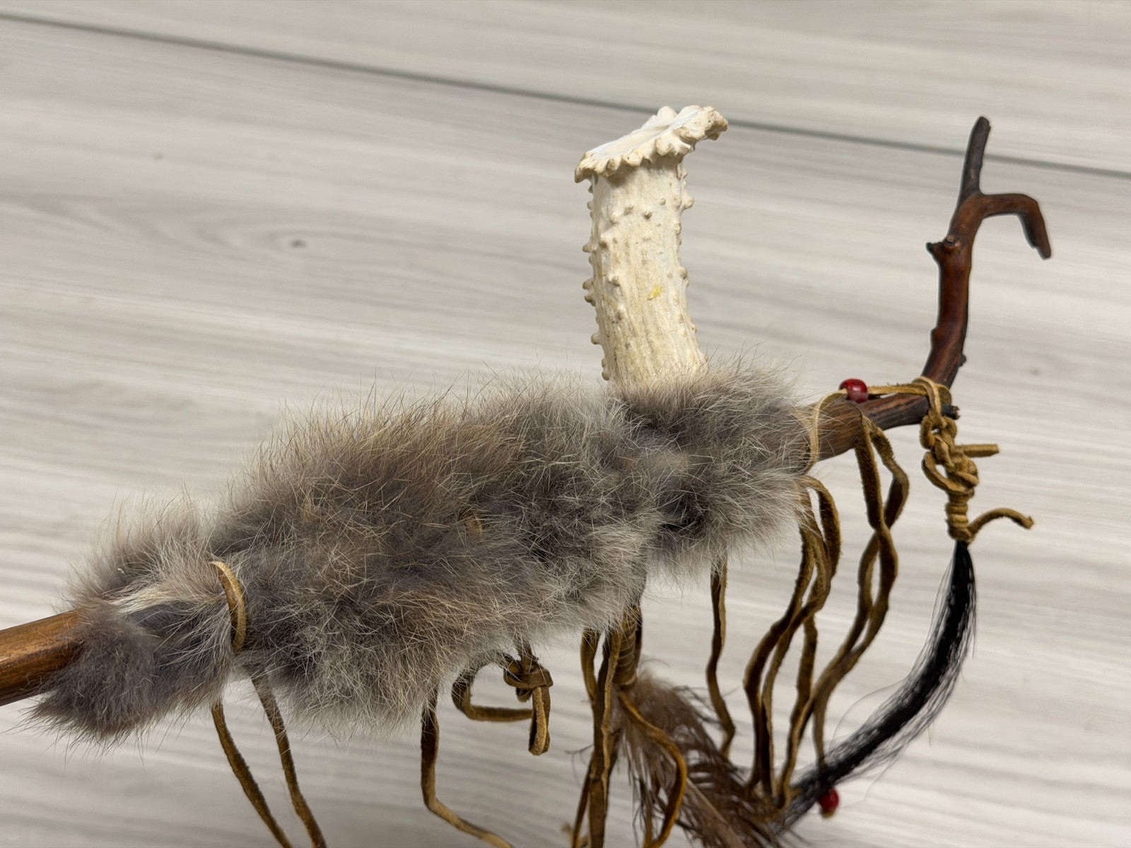 Replica Decorative Native American Deer Antler Peace pipe 29”