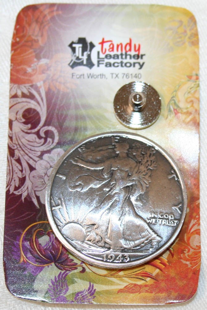 Tandy Liberty Walking Eagle Silver Dollar Screw-Back Concho