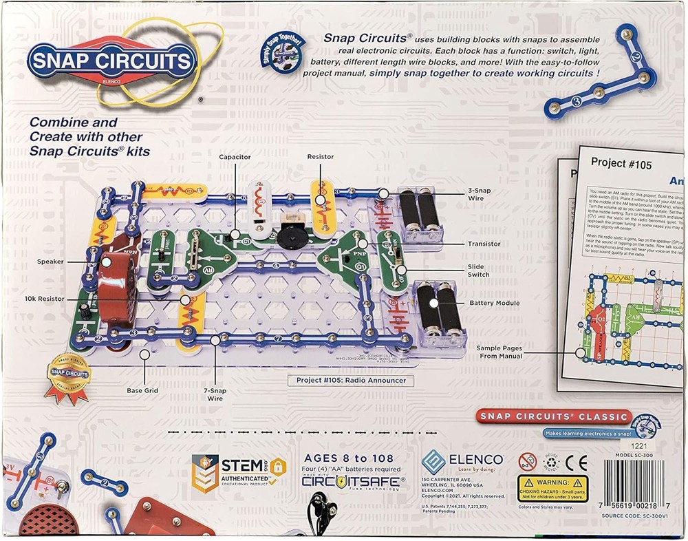 Snap Circuits Classic SC-300 Electronics Kit