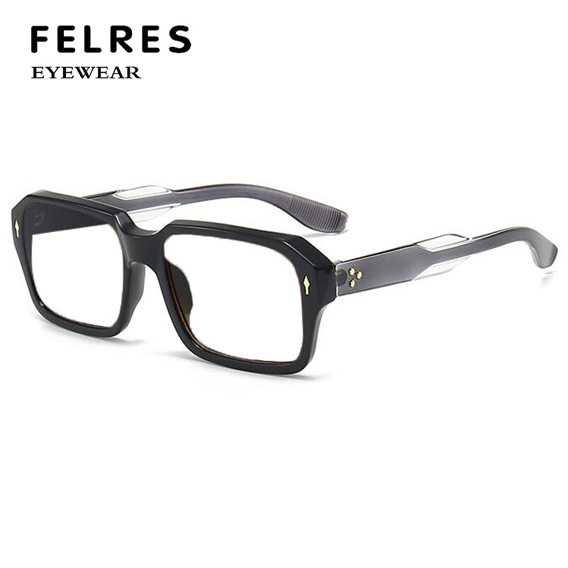 Square Thick Frame Reading Glasses Men Blue Light Blocking Clear Lens Glasses