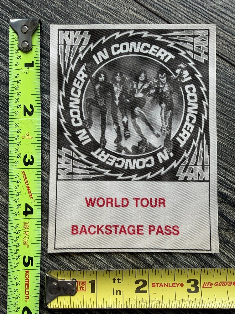 KISS Pass Satin Rock And Roll Over Tour Backstage Size A Vintage Kiss Aucoin