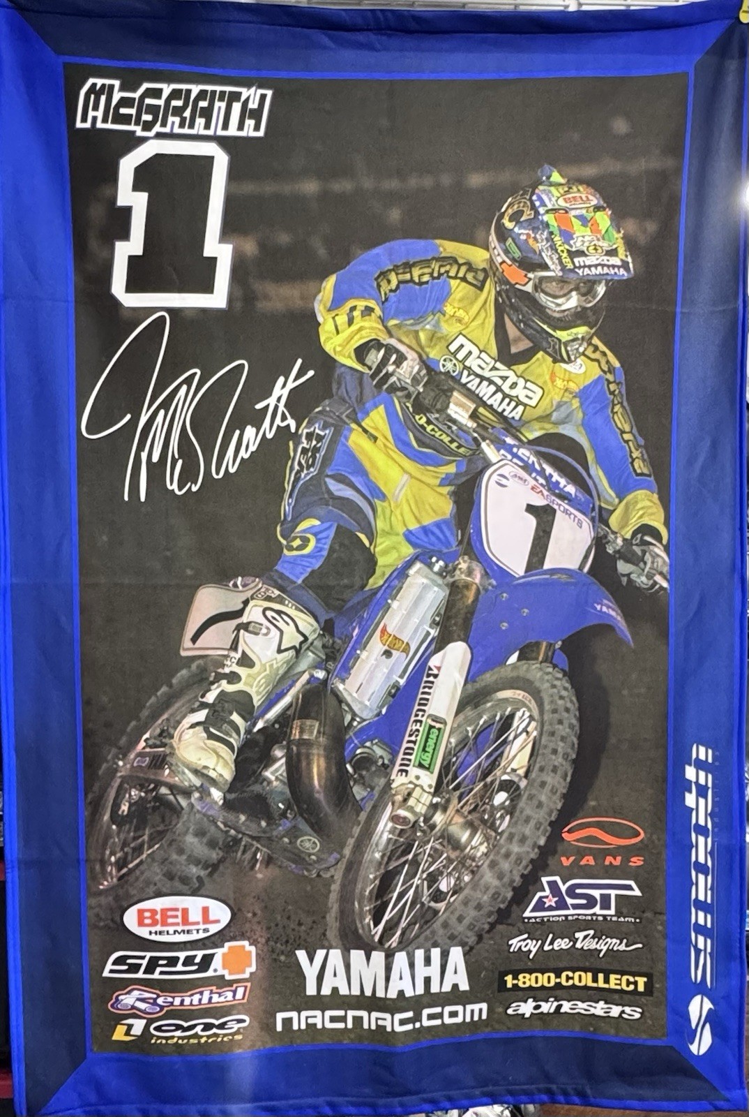 Jeremy McGrath No Fear Yamaha  smooth industries Blanket New Rare
