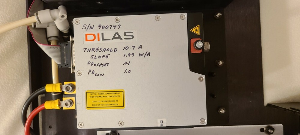 Coherent Laser Dilas with cooling block, interface unit and power supply.