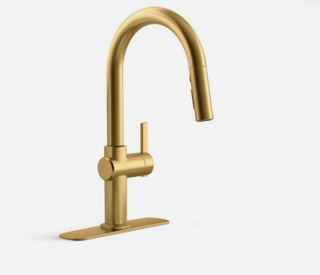 Kohler Clarus Pull-Down Kitchen Faucet Single Handle Brushed Moderne Brass