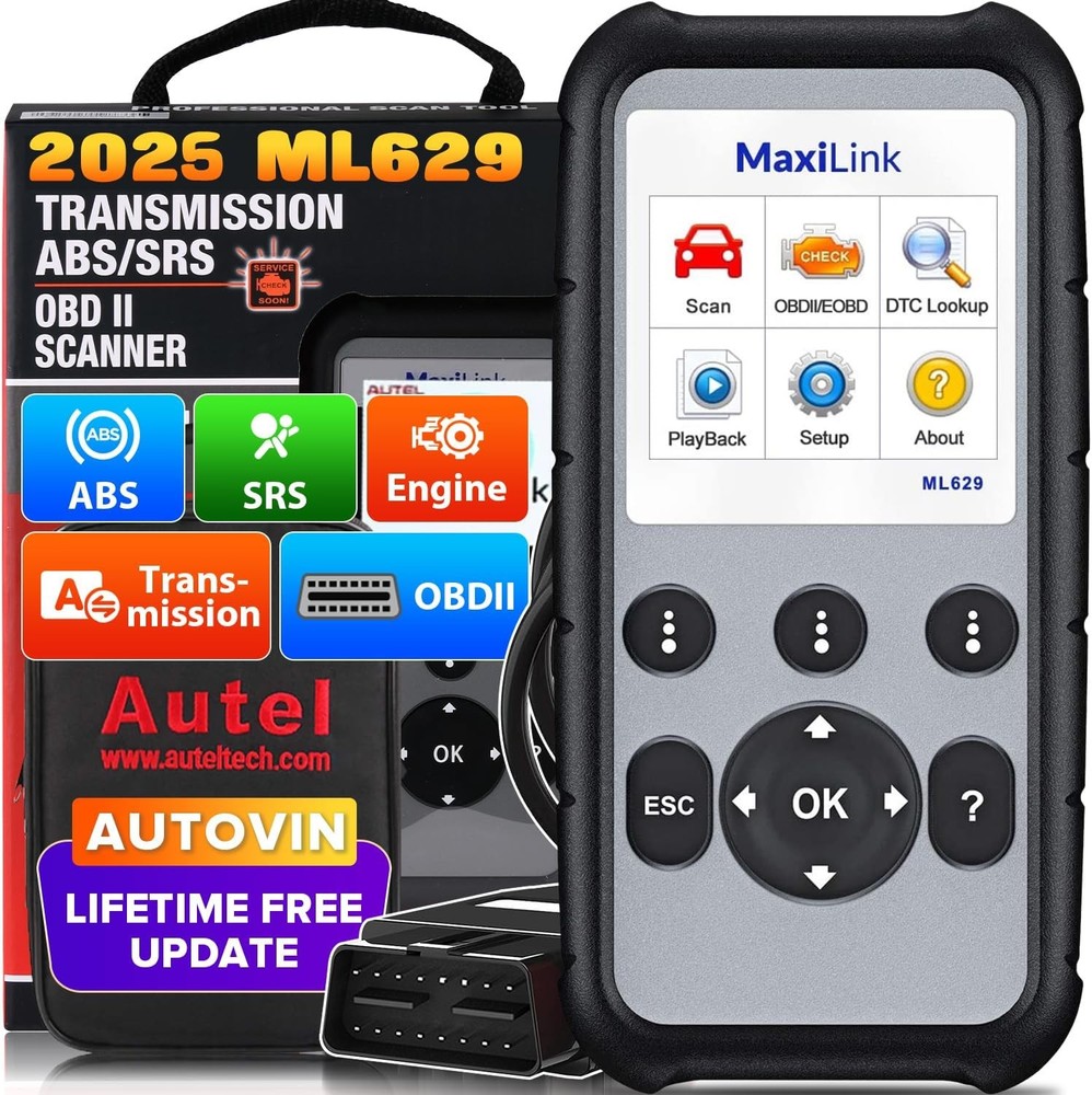 Autel MaxiLink ML629 OBD2 Scanner ABS SRS Engine Transmission Auto VIN Code Read
