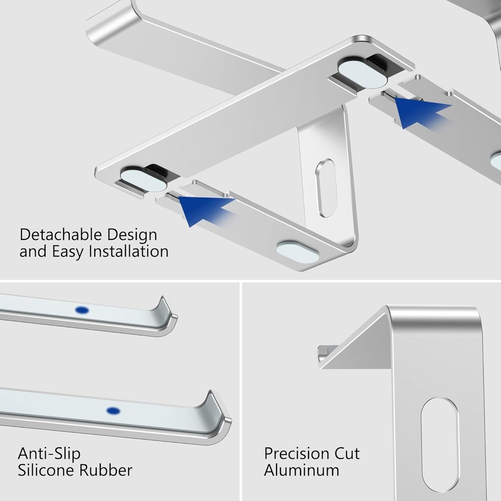 Aluminum Laptop Stand Ergonomic Detachable Computer Notebook Riser
